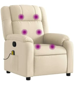 Best Massagestoel verstelbaar stof crèmekleurig Zetels