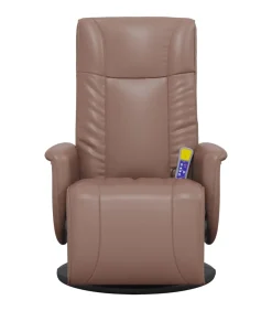 New Massagestoel verstelbaar met voetensteun kunstleer bruin Zetels
