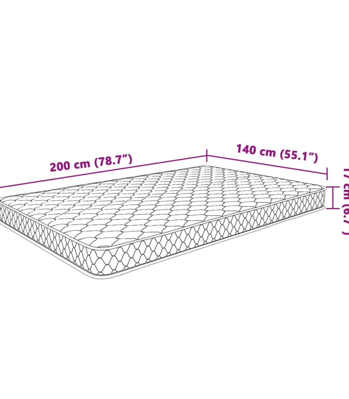 Discount Matras traagschuim 200x140x17 cm Zacht Matrasbeschermer