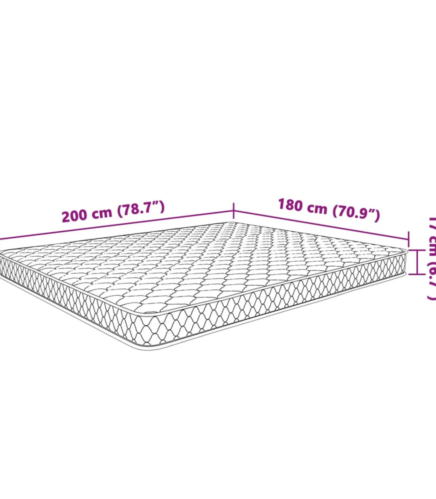 Matras 200x160x17 cm Zacht traagschuim Matrasbeschermer