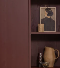 Clearance Merel opbergkast - Grenen - Bordeauxrood - 100x200x44 Meubels