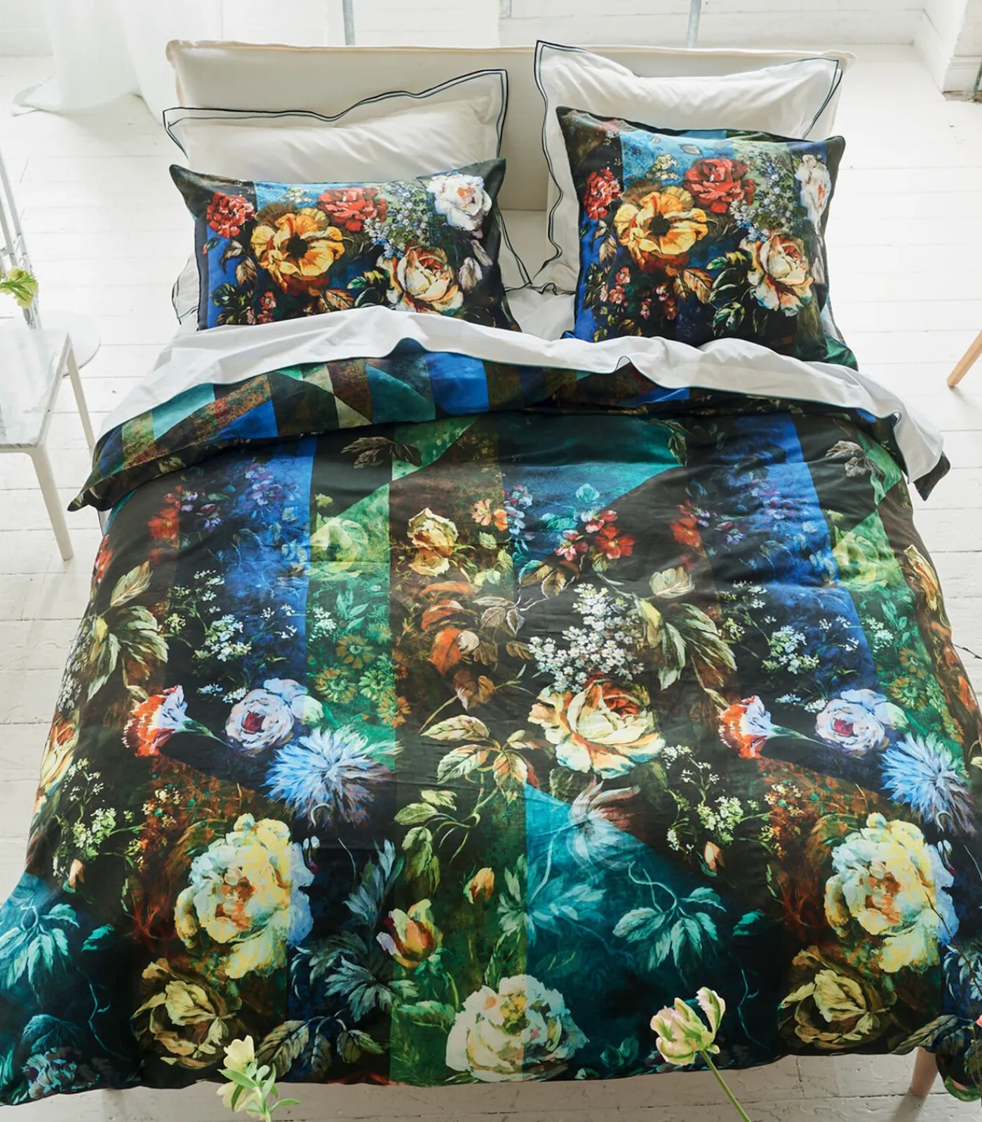 Discount Minakari Cobalt - Dekbedovertrek in katoen satijn met print Dekbedovertrekken