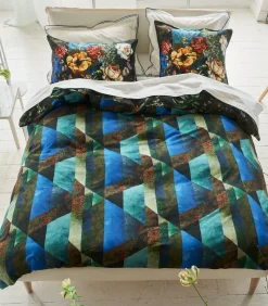 Online Minakari Cobalt - Kussensloop in katoen satijn met print Kussenslopen