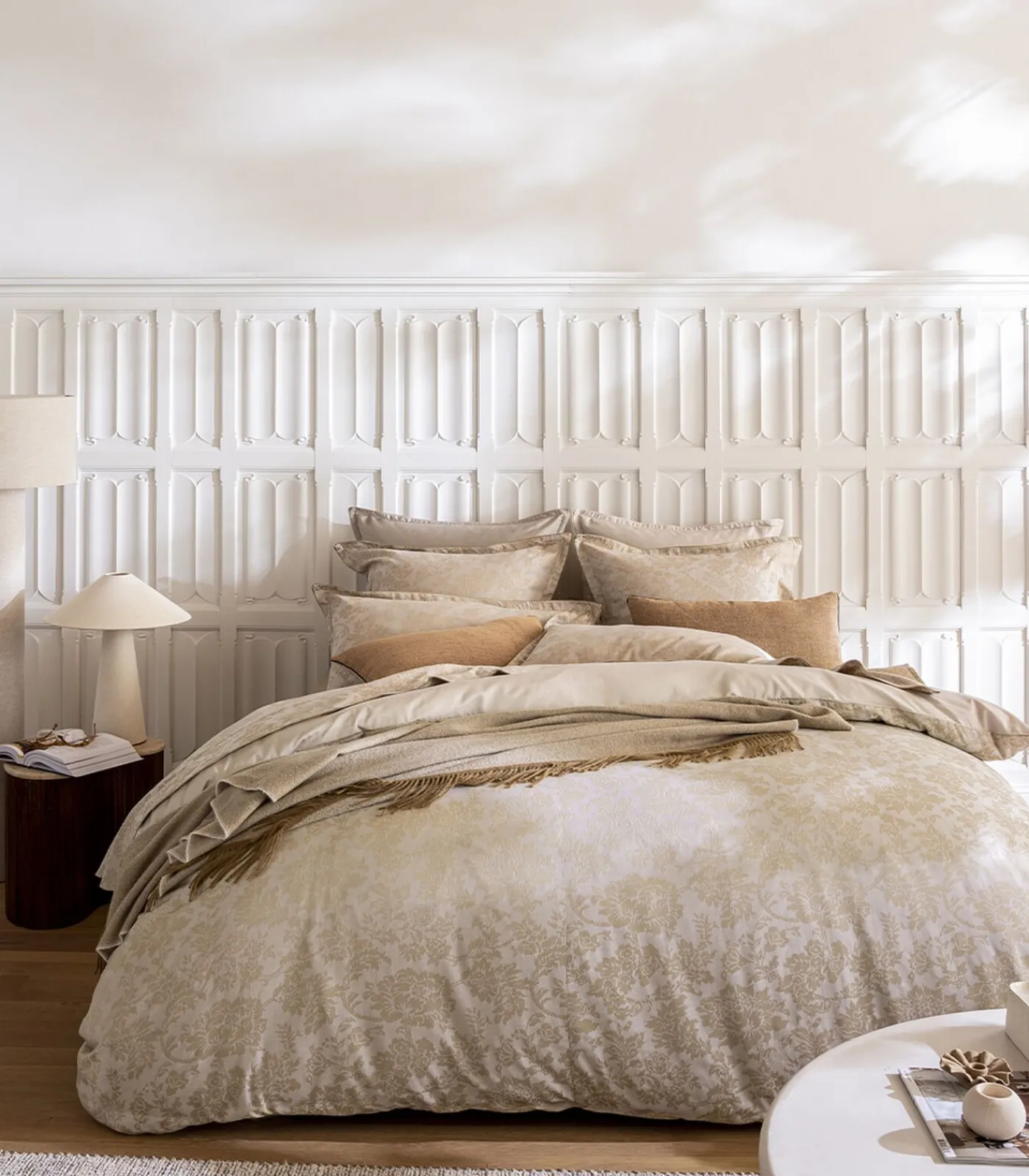 Discount Mémoire - Effen kussensloop in katoenen jacquard Kussenslopen