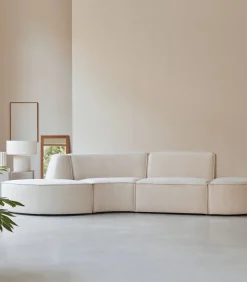 Best Modulaire Dario 4-zitsbank in beige stof Zetels