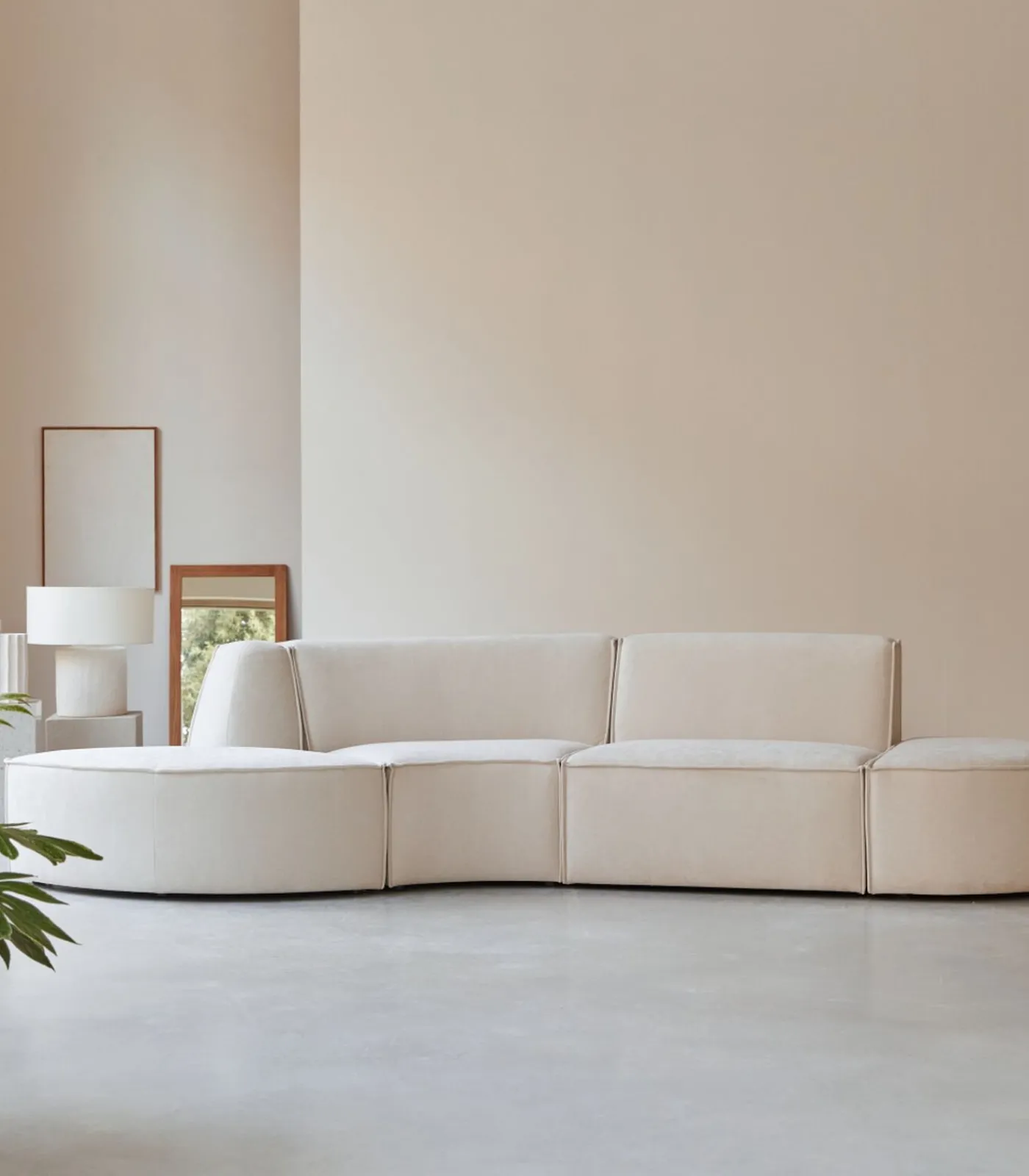 Best Modulaire Dario 4-zitsbank in beige stof Zetels