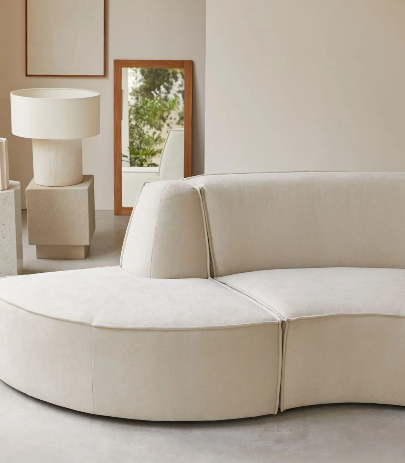 Best Modulaire Dario 4-zitsbank in beige stof Zetels