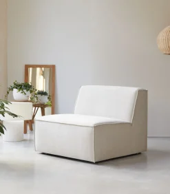 Best Modulaire loungestoel Dario in beige stof Zetels