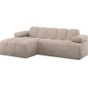 Mojo Chaise Longue Bank Links - Wollig - Donkerzand Zetels