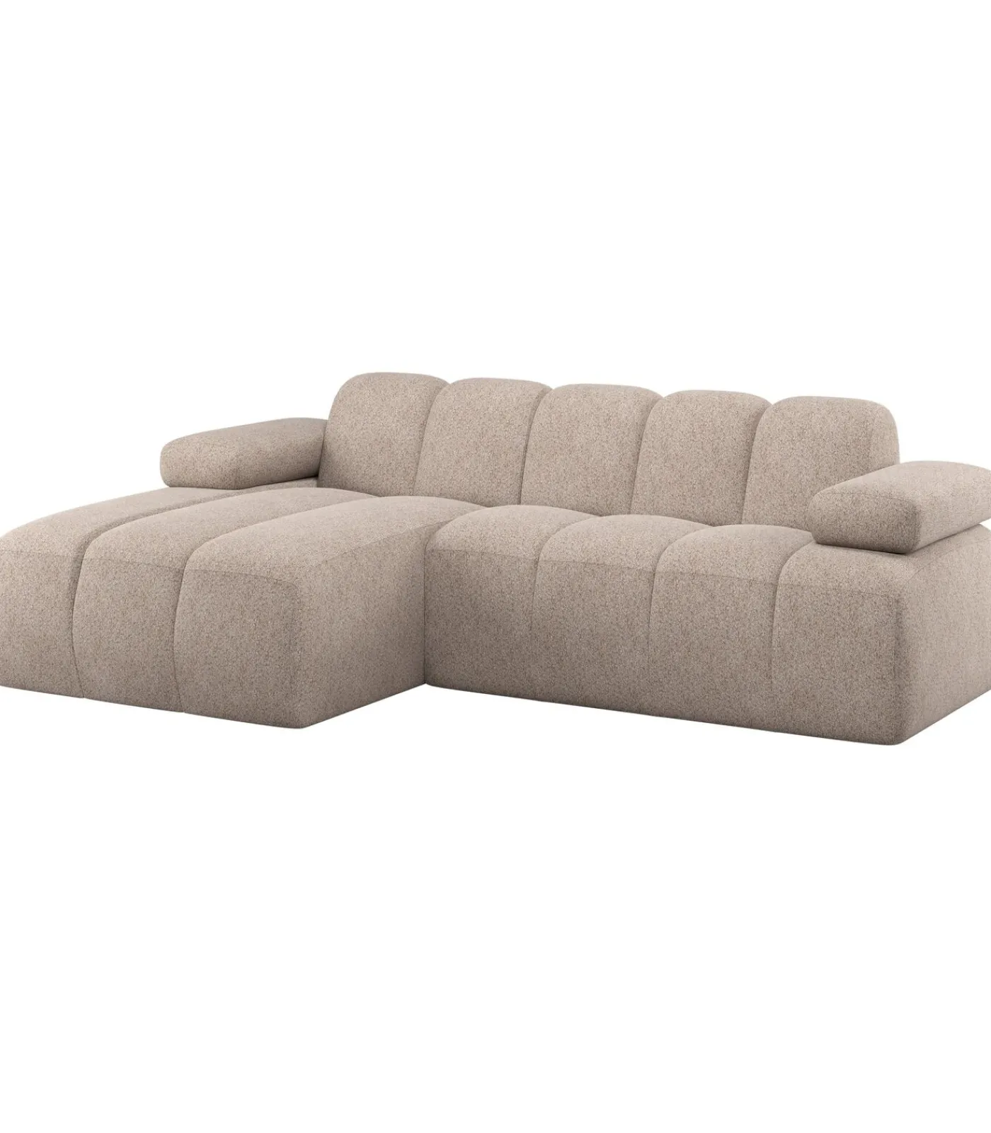Mojo Chaise Longue Bank Links - Wollig - Donkerzand Zetels