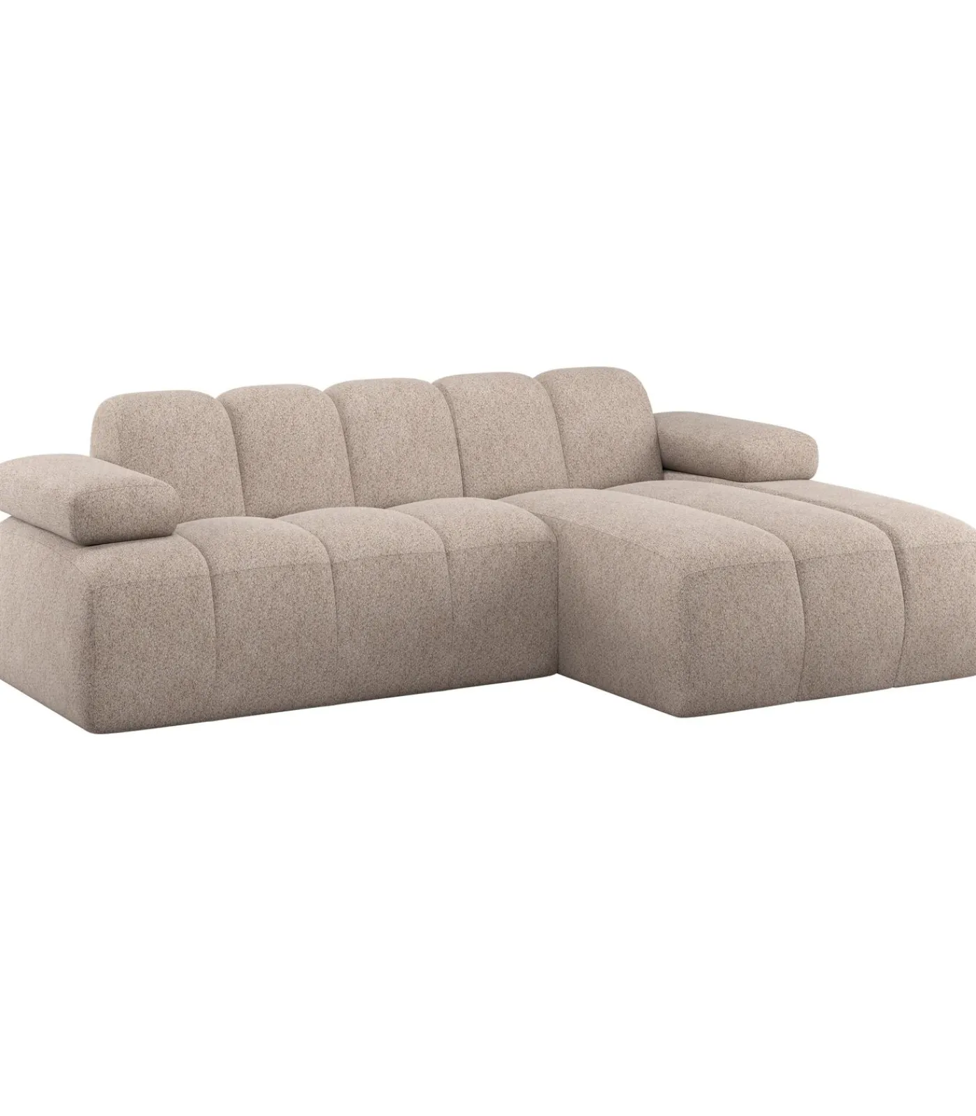 Online Mojo Chaise Longue Bank Rechts - Wollig - Donkerzand Zetels