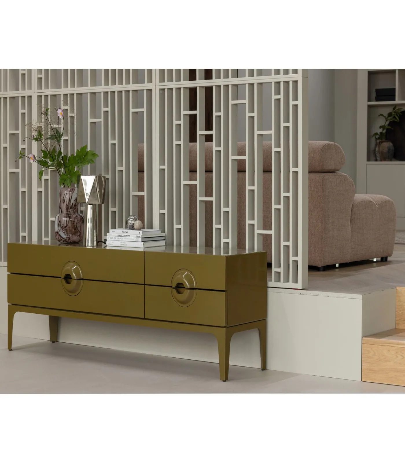 Online Monika Vaas - Handgevormd - Glas - Bruin - 36x16x16 Vazen