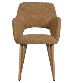 Outlet Murat Eetkamerstoelen Houten Naturel Poot - Geel - Set van 6 Stoelen