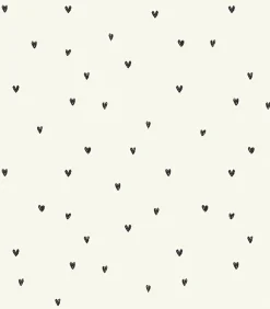 Best - Vliesbehang - Ditsy Heart Black & White - 1000x52 Wanddecoratie