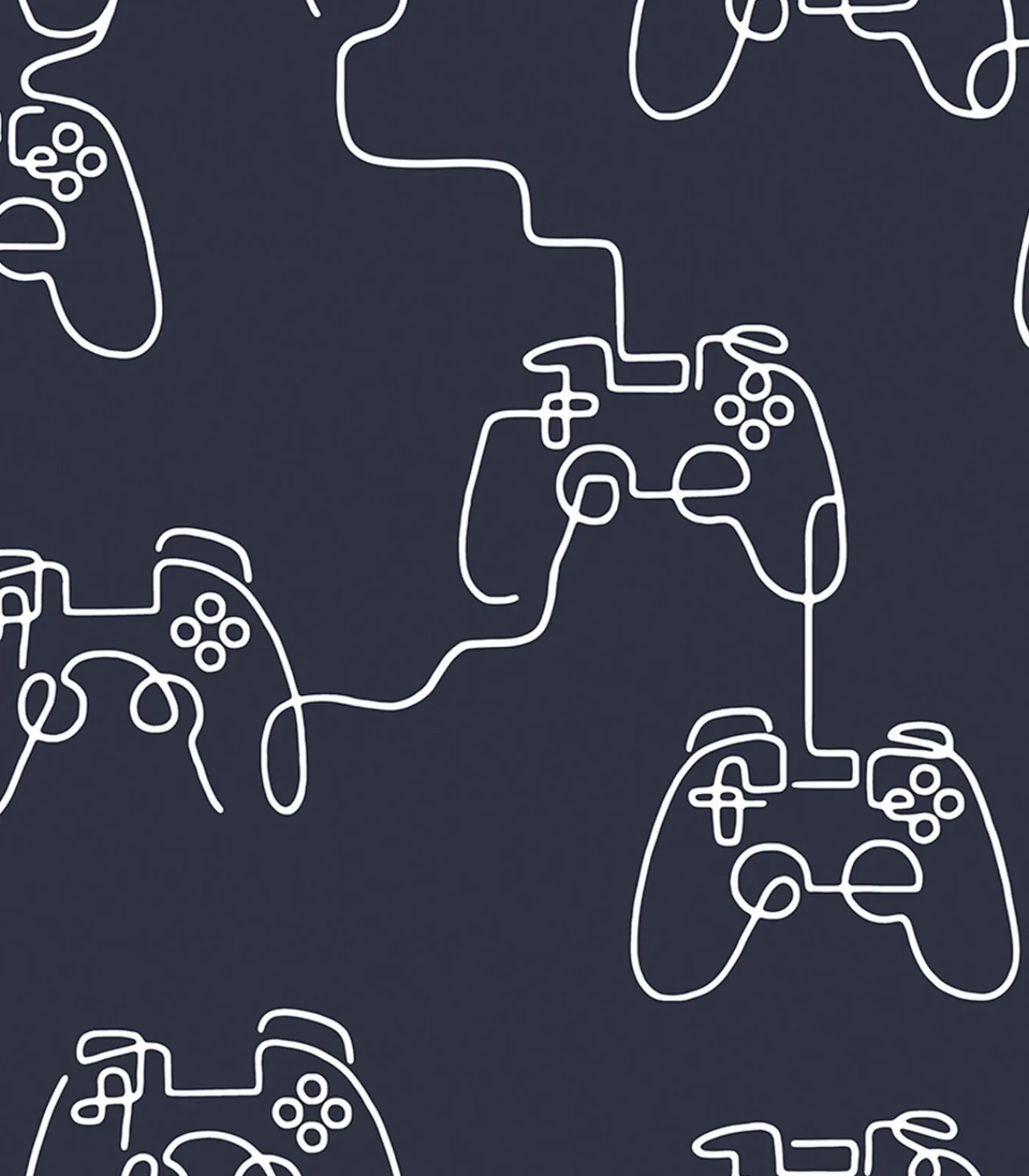 Outlet - Vliesbehang - Gamer Doodle Navy - 1000x52 Wanddecoratie