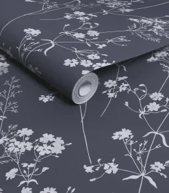 Clearance - Vliesbehang - Leaf Navy - 1000x52 Wanddecoratie