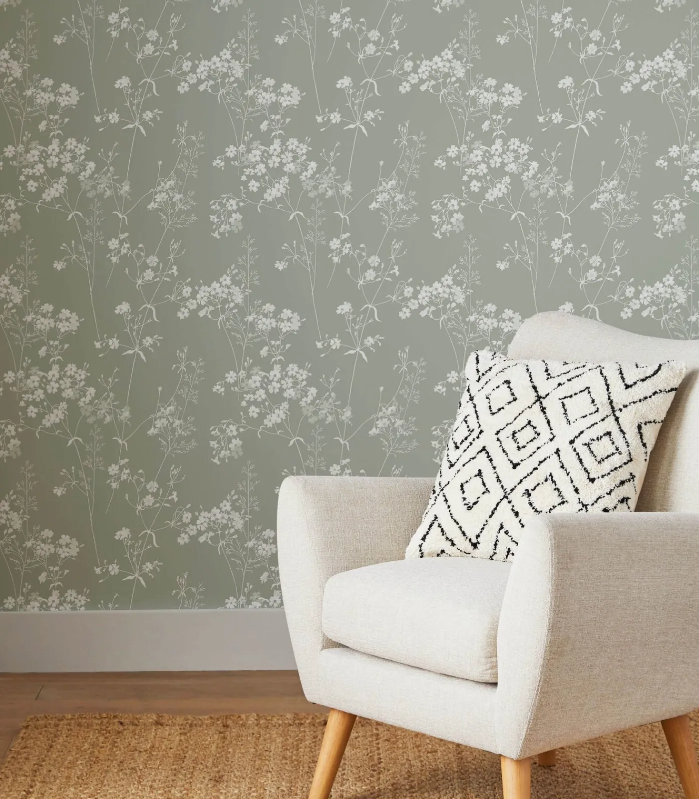 Hot - Vliesbehang - Leaf Sage - 1000x52 Wanddecoratie