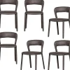 Discount Noble Eetkamerstoelen - Leerlook - Zwart/Grijs - Set van 6 Stoelen