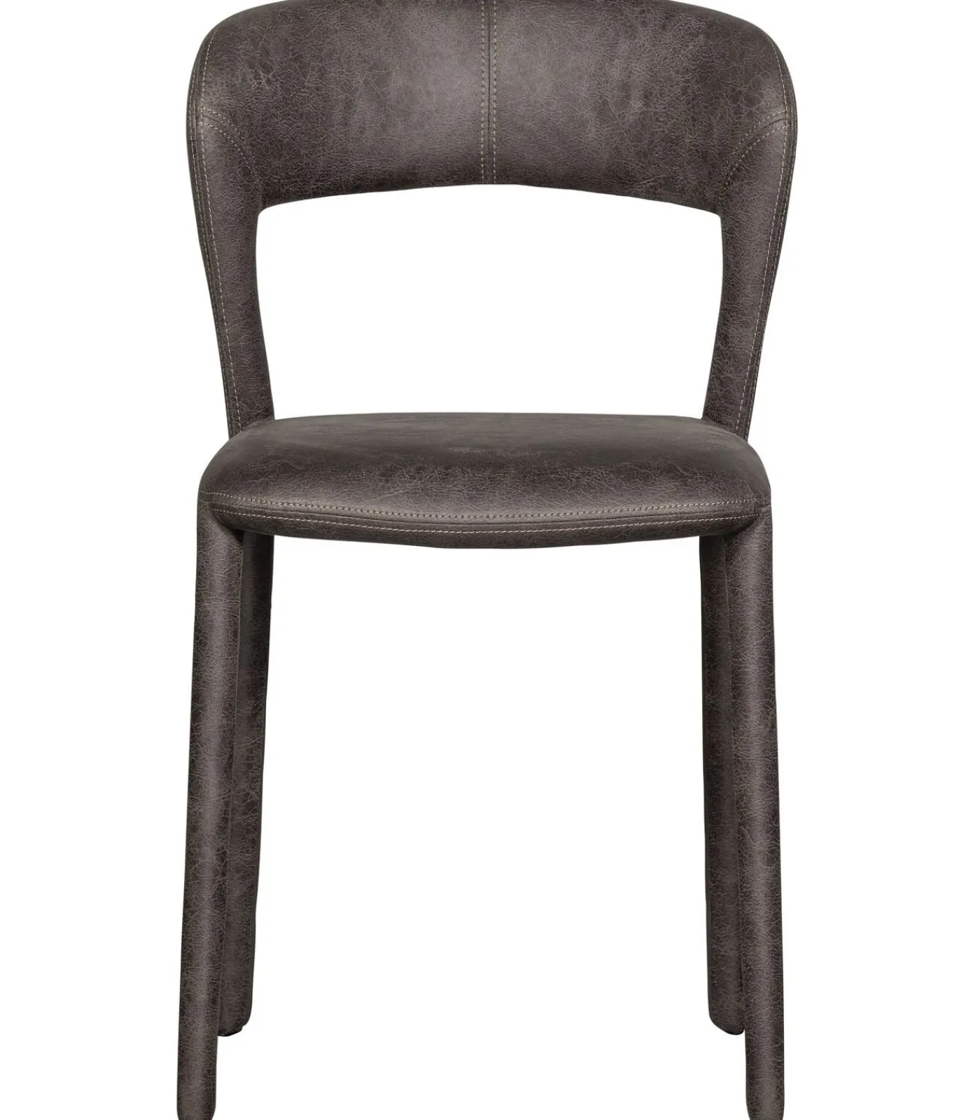 Discount Noble Eetkamerstoelen - Leerlook - Zwart/Grijs - Set van 6 Stoelen