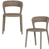 Outlet Noble Eetkamerstoelen - Leerlook - Zand - Set van 2 Stoelen