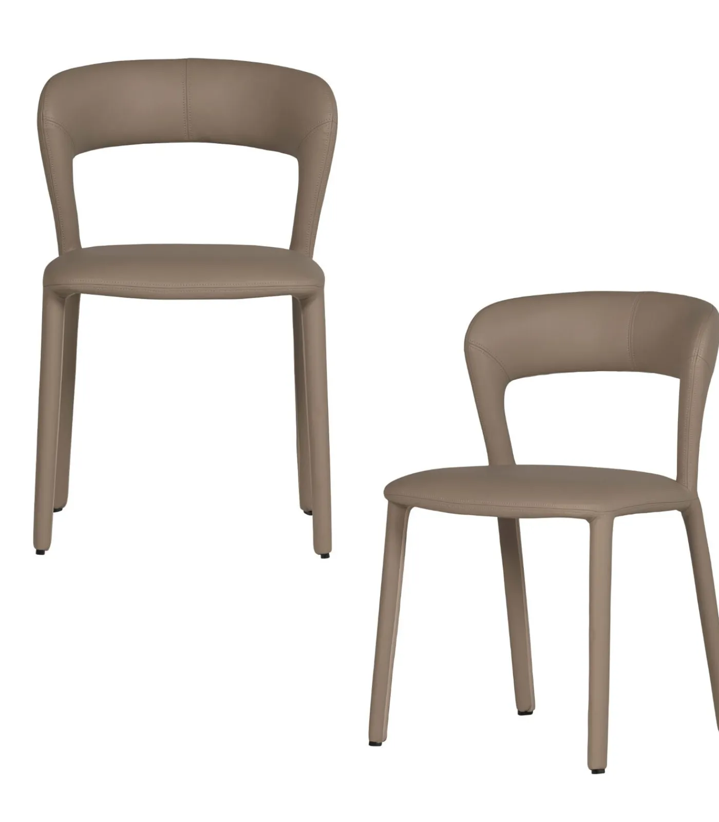 Outlet Noble Eetkamerstoelen - Leerlook - Zand - Set van 2 Stoelen