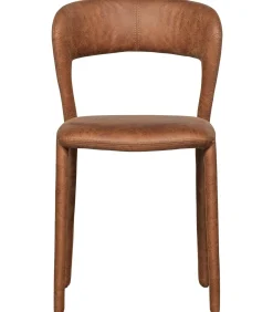 Outlet Noble Eetkamerstoelen - Leerlook - Cognac - Set van 6 Stoelen
