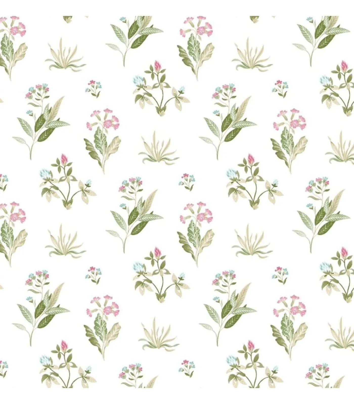 Outlet Behang Blooming Garden 6 Flowers and Plants wit en groen Decoratie