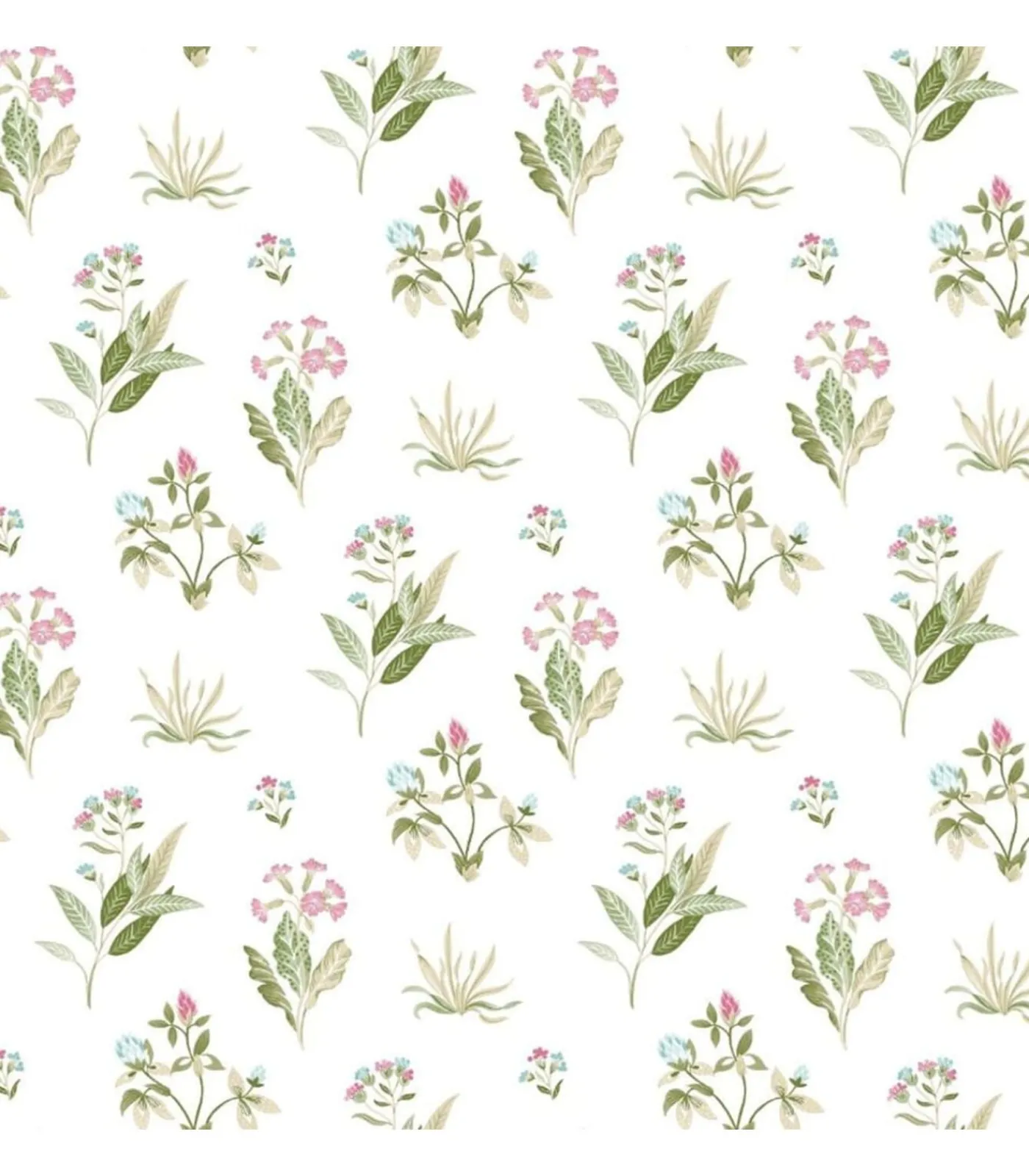 Outlet Behang Blooming Garden 6 Flowers and Plants wit en groen Decoratie