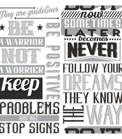 Best Behang Friends & Coffee Words and Letters zwart en wit Decoratie