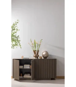 Nova Dressoir 200 cm - Grenen - Truffel Bruin - 85x200x40 Meubels