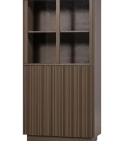 Clearance Nova Lage Vitrinekast - Grenen - Truffel Bruin - 172x102x40 Meubels