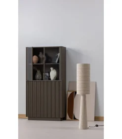 Clearance Nova Lage Vitrinekast - Grenen - Truffel Bruin - 172x102x40 Meubels