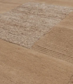 New Noven Handgeweven Vloerkleed - Wol - Zand - 170x240 cm Tapijten