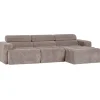 Outlet Novi Chaise Longue Bank Rechts - Ribstof - Zand Zetels
