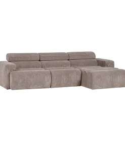 Outlet Novi Chaise Longue Bank Rechts - Ribstof - Zand Zetels