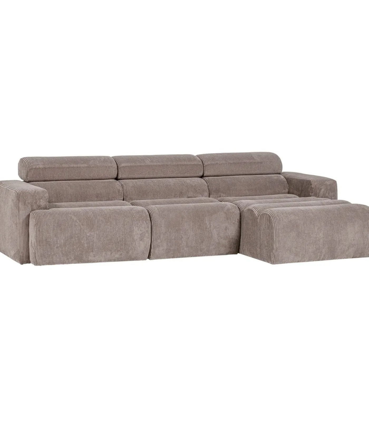 Outlet Novi Chaise Longue Bank Rechts - Ribstof - Zand Zetels