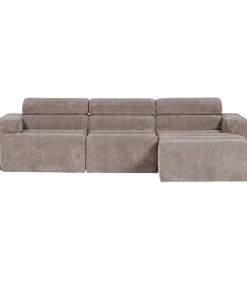Outlet Novi Chaise Longue Bank Rechts - Ribstof - Zand Zetels