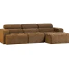Online Novi Chaise Longue Bank Rechts - Polyester - Karamelbruin Zetels