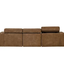 Online Novi Chaise Longue Bank Rechts - Polyester - Karamelbruin Zetels