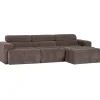Discount Novi Chaise Longue Bank Rechts - Ribstof - Grijsbruin Zetels