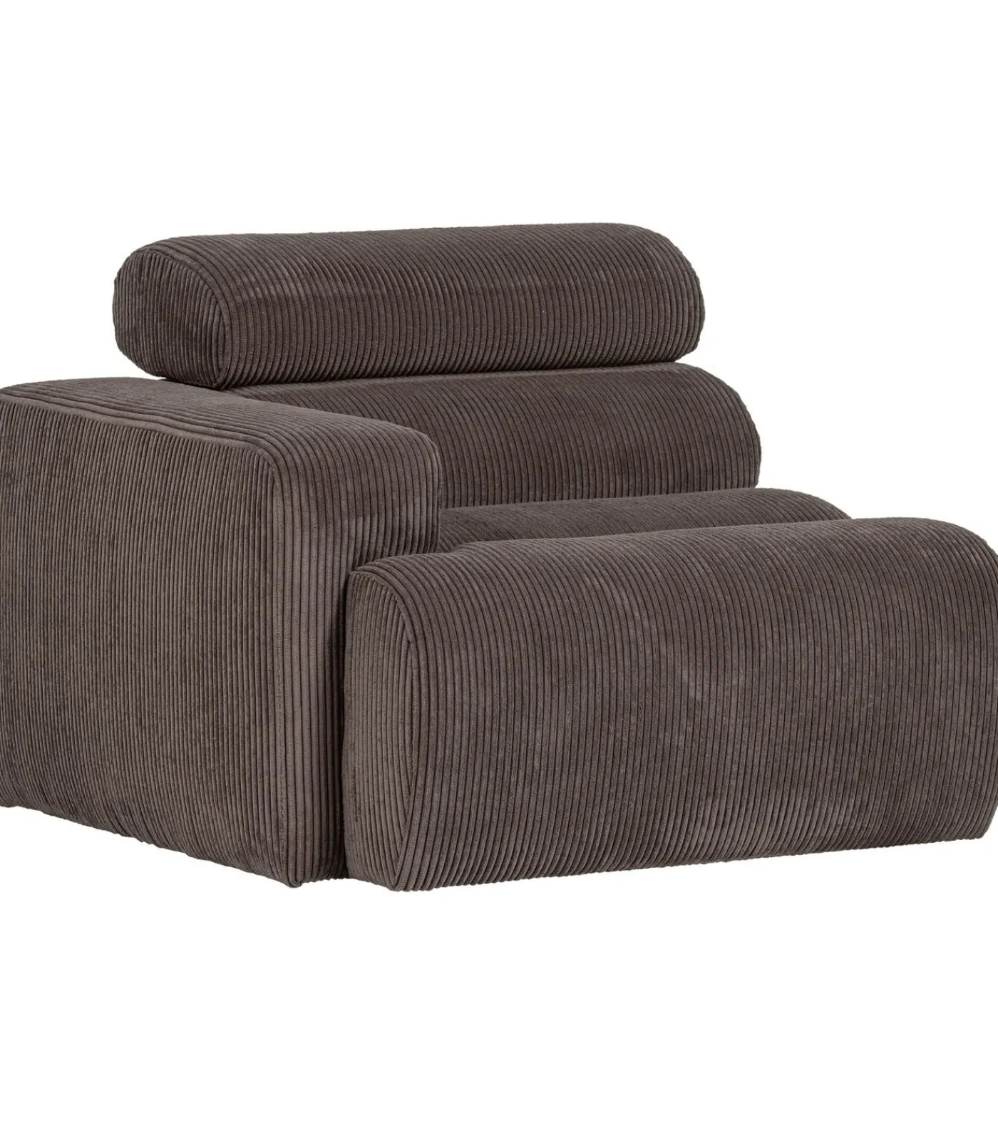 Novi 1-Zits Element Bank Arm Rechts - Ribstof - Grijsbruin Zetels