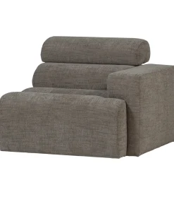 Outlet Novi 1-Zits Element Bank Arm Rechts - Polyester - Grijs Melange Zetels