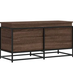 New Opbergbox met deksel 100x40x51,5 cm bewerkt hout bruin eiken Organiseren