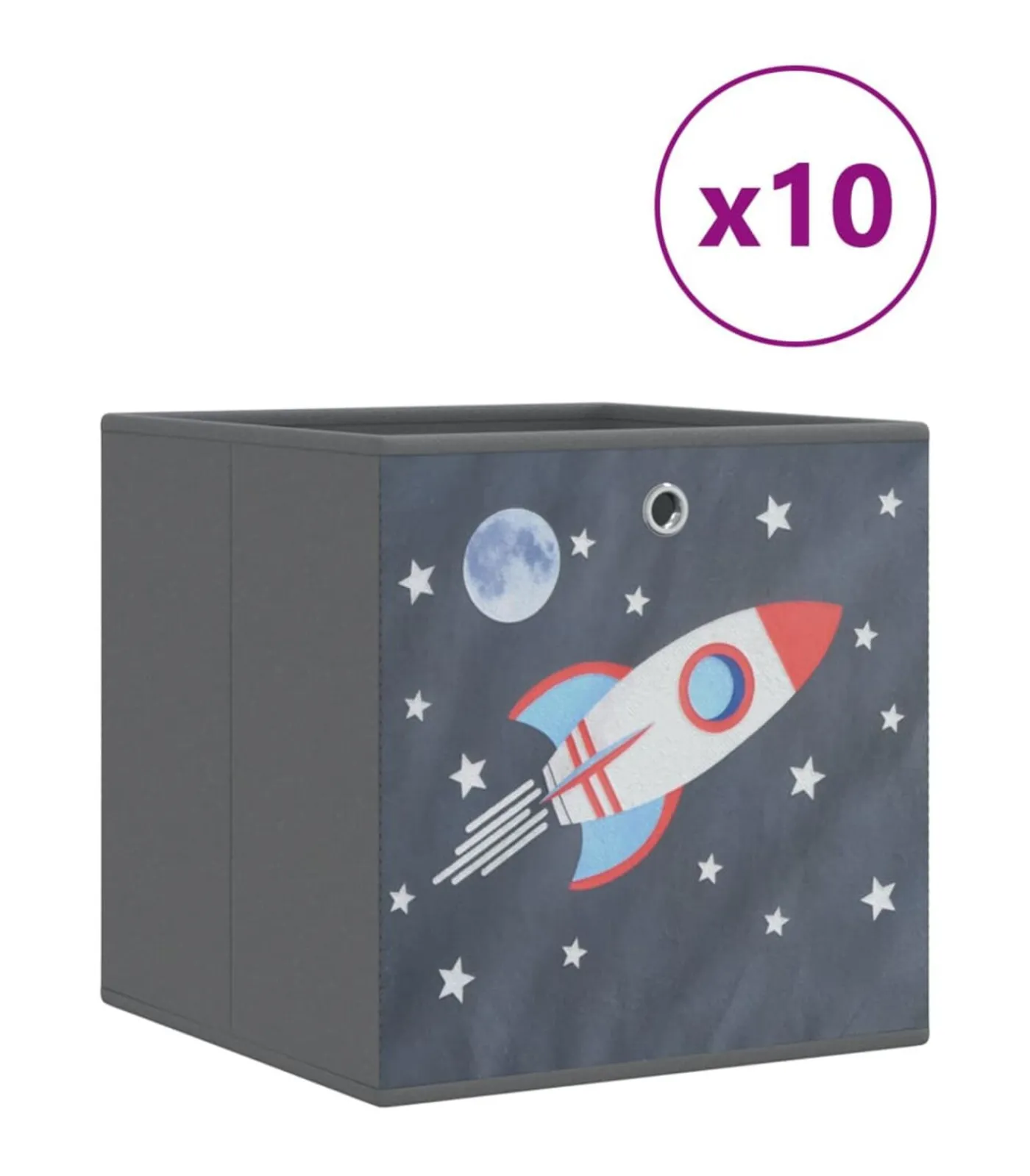 Best Opbergboxen 10 st inklapbaar 32x32x32 cm ongeweven stof grijs Organiseren