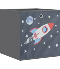 Best Opbergboxen 10 st inklapbaar 32x32x32 cm ongeweven stof grijs Organiseren