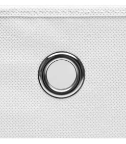Hot Opbergboxen 10 st 28x28x28 cm nonwoven stof wit Organiseren