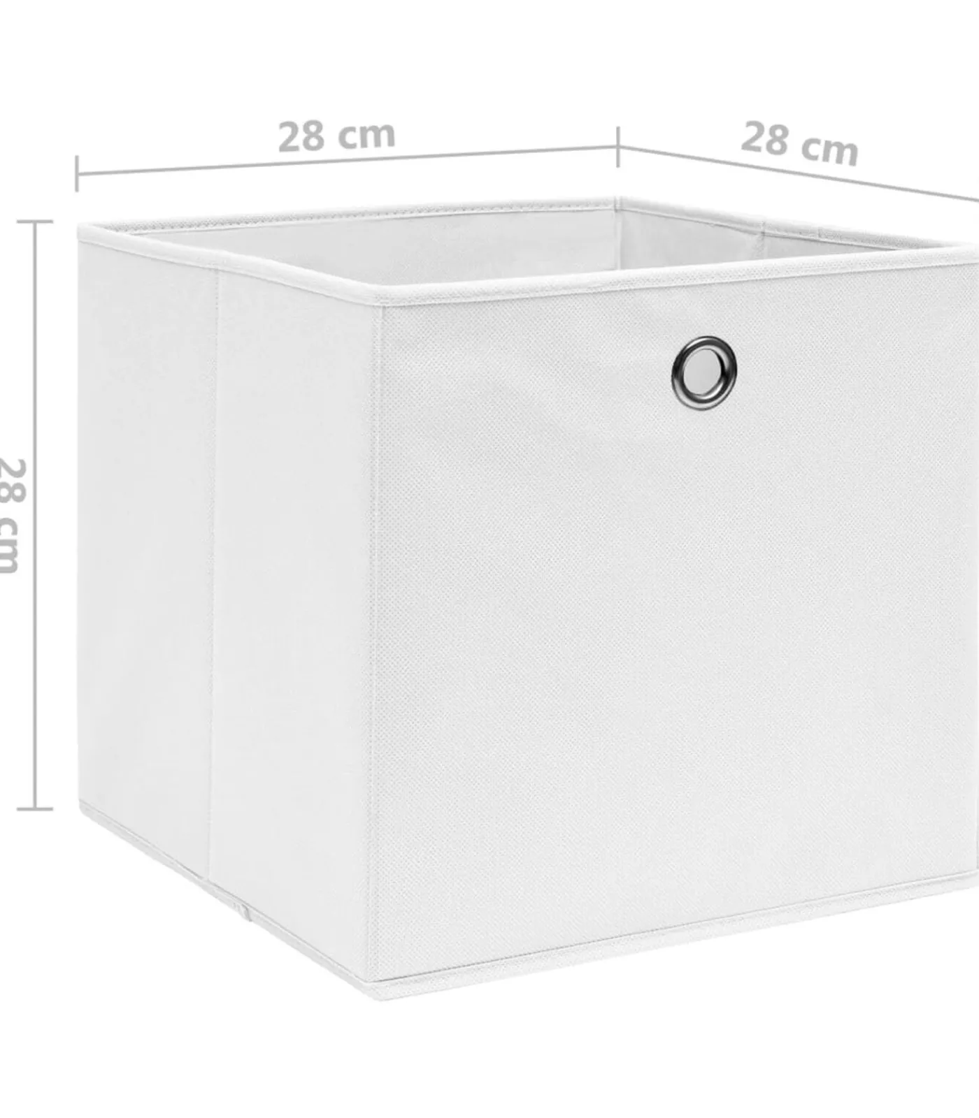 Hot Opbergboxen 10 st 28x28x28 cm nonwoven stof wit Organiseren