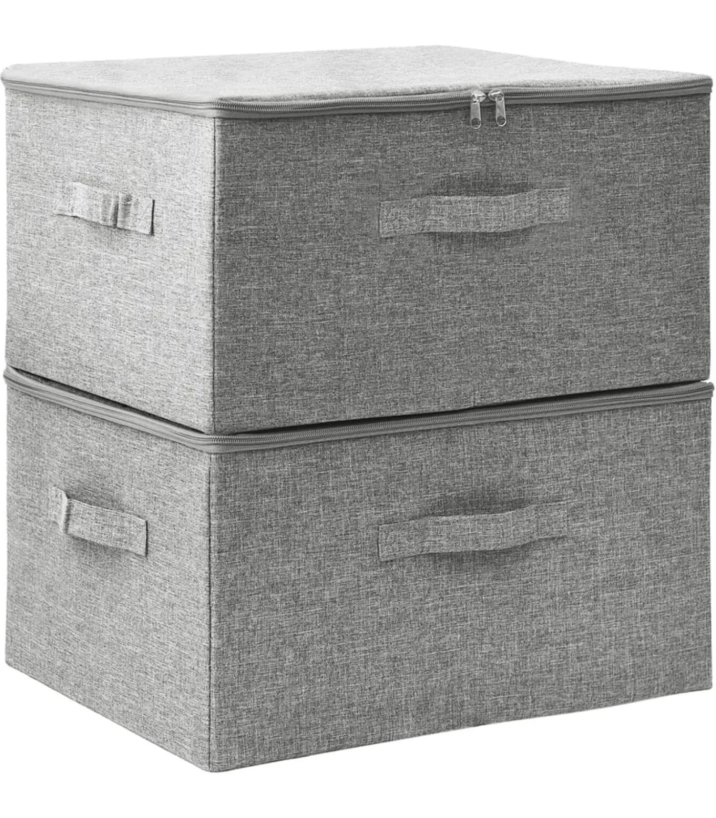New Opbergboxen 2 st 43x34x23 cm stof grijs Organiseren