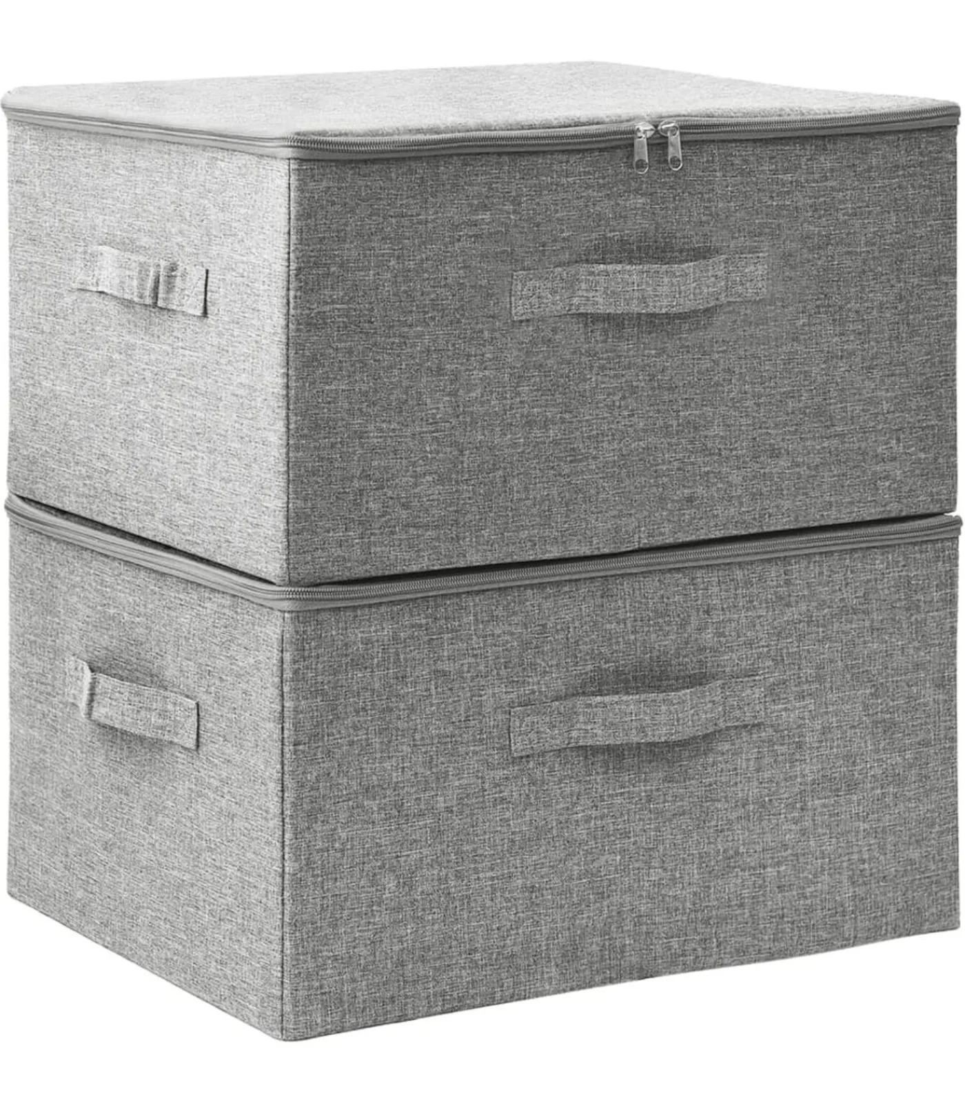 New Opbergboxen 2 st 43x34x23 cm stof grijs Organiseren