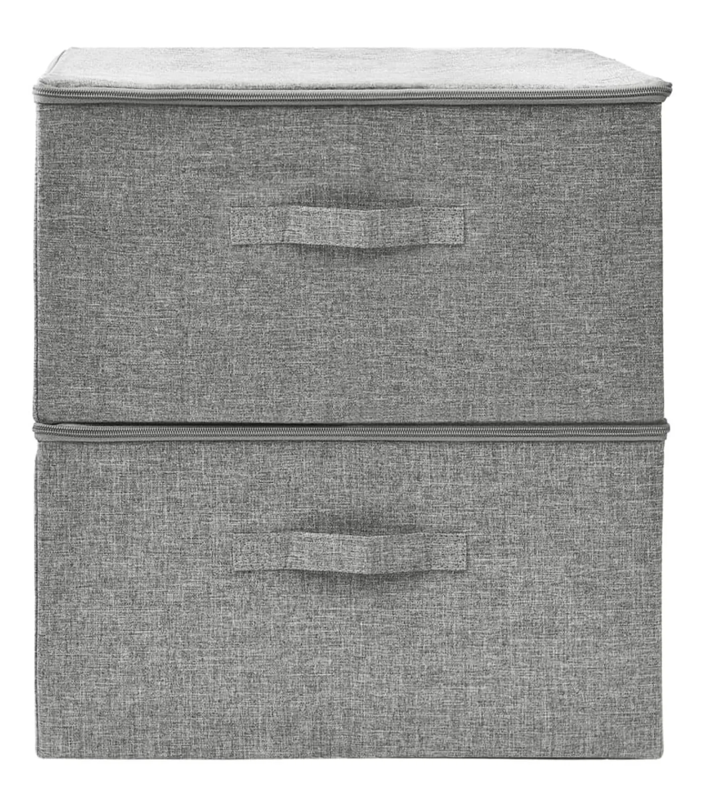 New Opbergboxen 2 st 43x34x23 cm stof grijs Organiseren